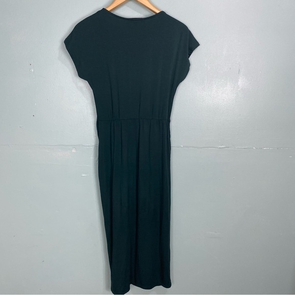 Amour Vert Hali Midi Dress Front Knot Short Sleeve Stretch‎ Sz S Comfort - Picture 5 of 6